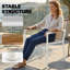 4 Seater Khaki Metal Garden Sofa Set with Loveseat, 2 Armchairs, Breathable Mesh Seats and Coffee Table-1301402557