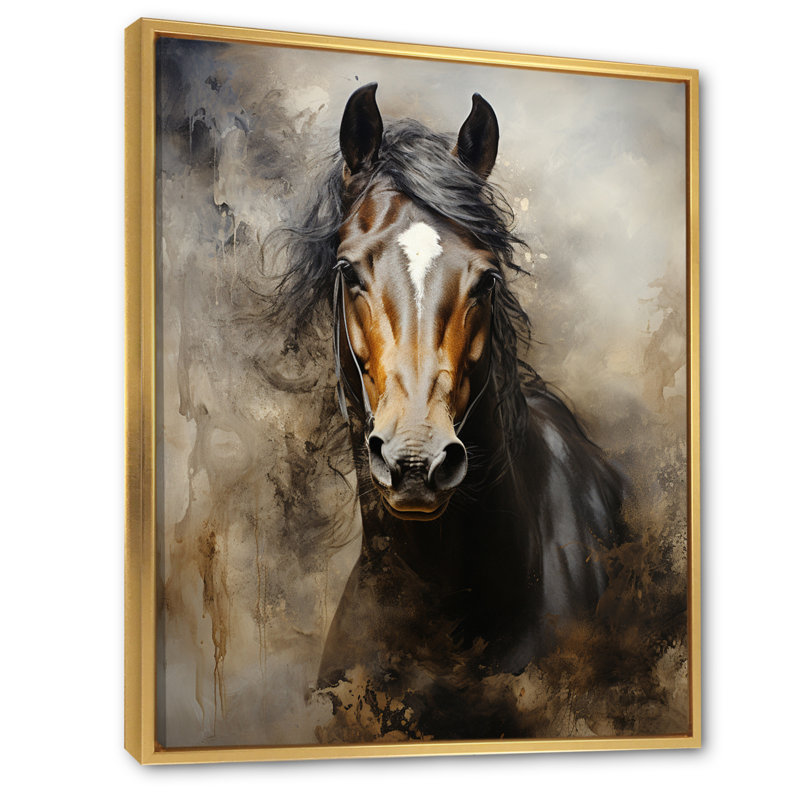 Balendran White Horse Équestre Dualité I, reproduction d'art sur toile, H 44 po x l 34 po, Reproduction avec cadre flottant