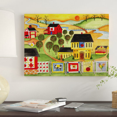 «Sunrise Farm Apple Quilts 4 Sale» par Cheryl Bartley - reproduction sur toile