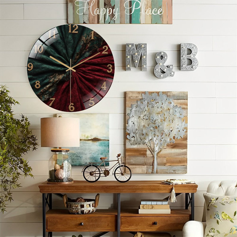 Horloge murale moderne en verre 12 po