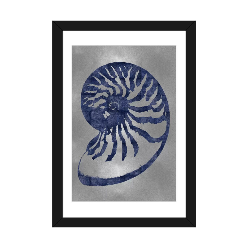 « sea life series : blue on silver iii », reproduction d’impression sur toile, H 24 po x l 16 po x P 1 po, Blanc
