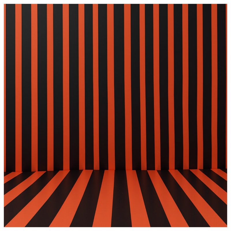 Tapis de bain noir et orange à rayures, 24in W x 17in L