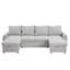 Canapé-lit modulaire de 109,5 po avec lit escamotable, canapé modulaire en U à 5 places en velours côtelé avec 2 chaises longues de rangement, porte-gobelets et ports USB-1012590321