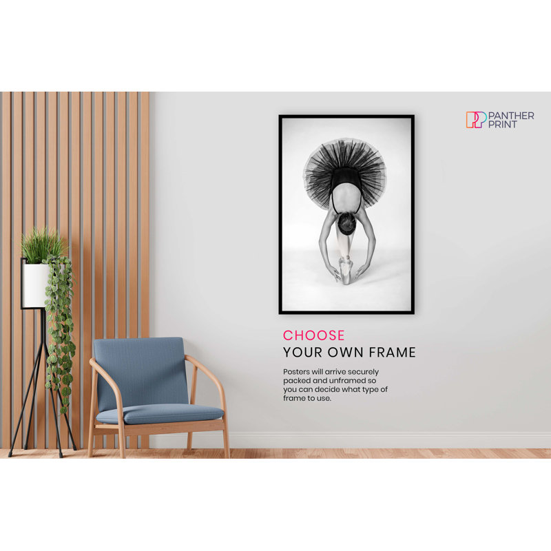 Dancing Ballerina In Black Dress - No Frame Print, 31cm H x 20cm W