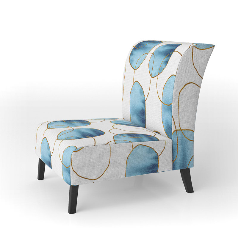 Fauteuil de chambre rembourré à motif géométrique Blue Spots