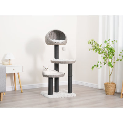 PetPals 50" Handwoven Cat Tree with 3 Levels