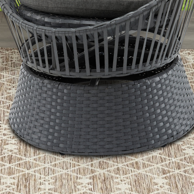 Chaise de patio avec coussin, Gris