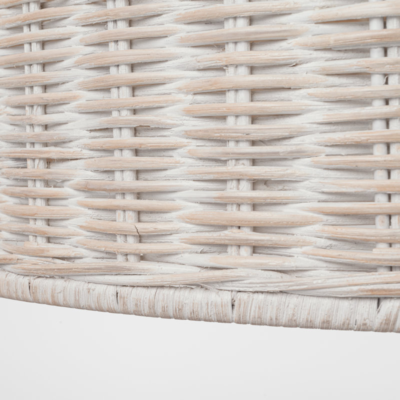 Nancy 3 - Light Pendant, 28.25" H x 25.25" W x 25.25" D, White Wicker, Soft Brass