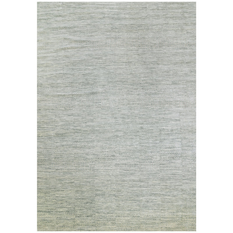 Hand Knotted Area Rug in Light Blue/Natural