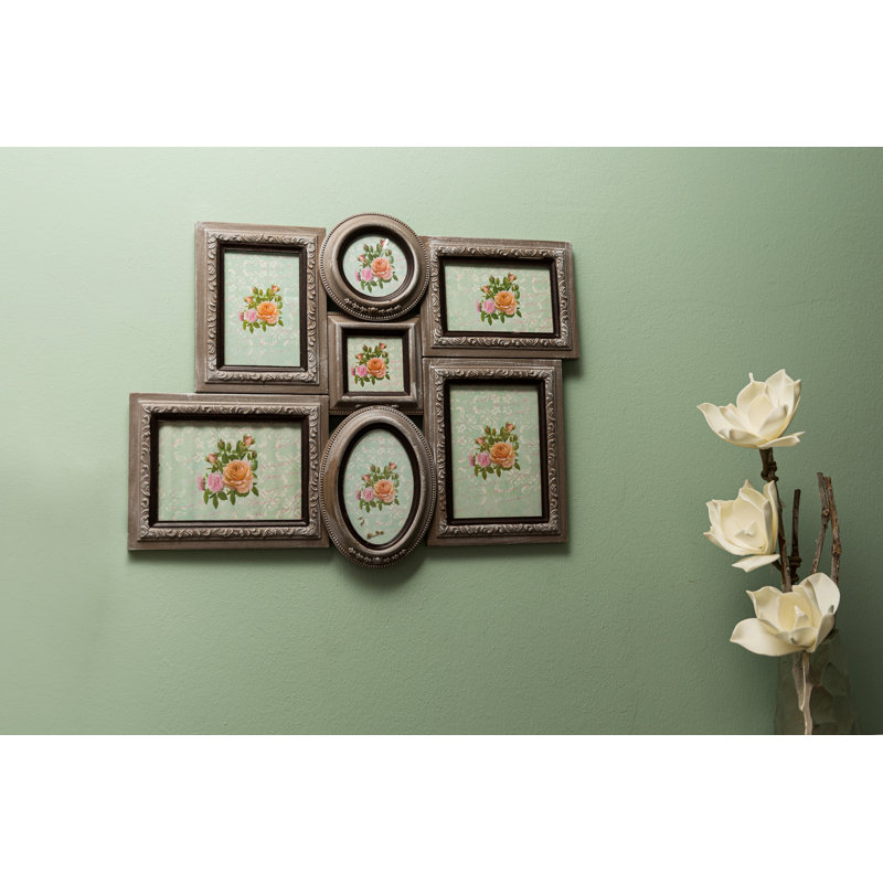 Clouse Wood Embossed Picture Frame, Grey/Brown/Blue