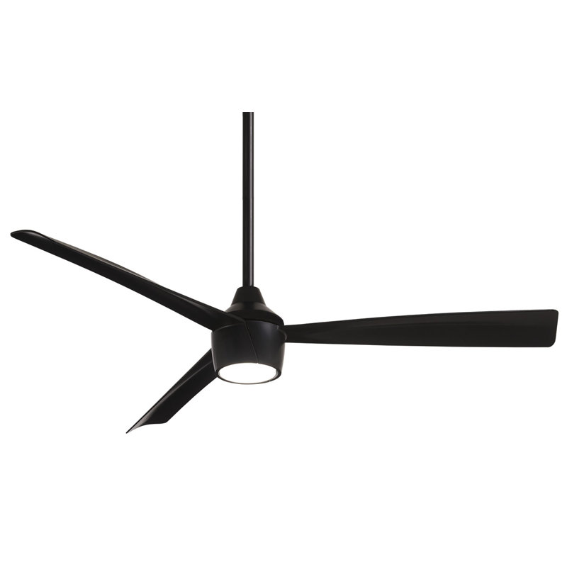 3-Blade 56" Sweep Skinnie Ceiling Fan with Hand Held Remote Control, Black