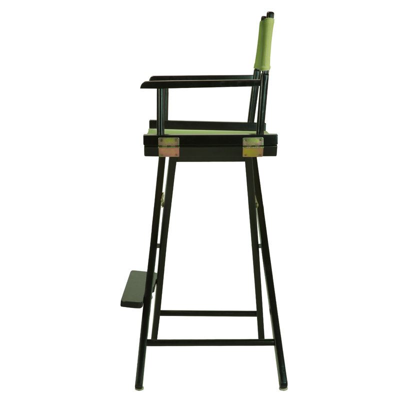 30" Folding Director Chair with Canvas, Black, Lime Green