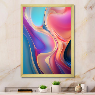 Art transitionnel sur toile, "Transitional" rose et bleu