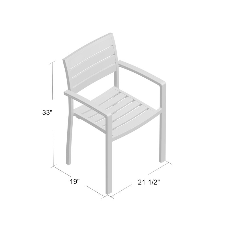 Largo Stacking Teak Restaurant Patio Dining Chair, Black