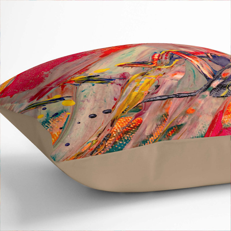 Abstract Square Throw Cushion, 55 x 55 cm, Stone