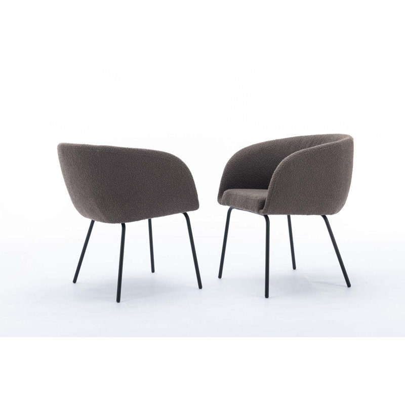 Chaises de salle à manger Boucle, 2, Marron foncé