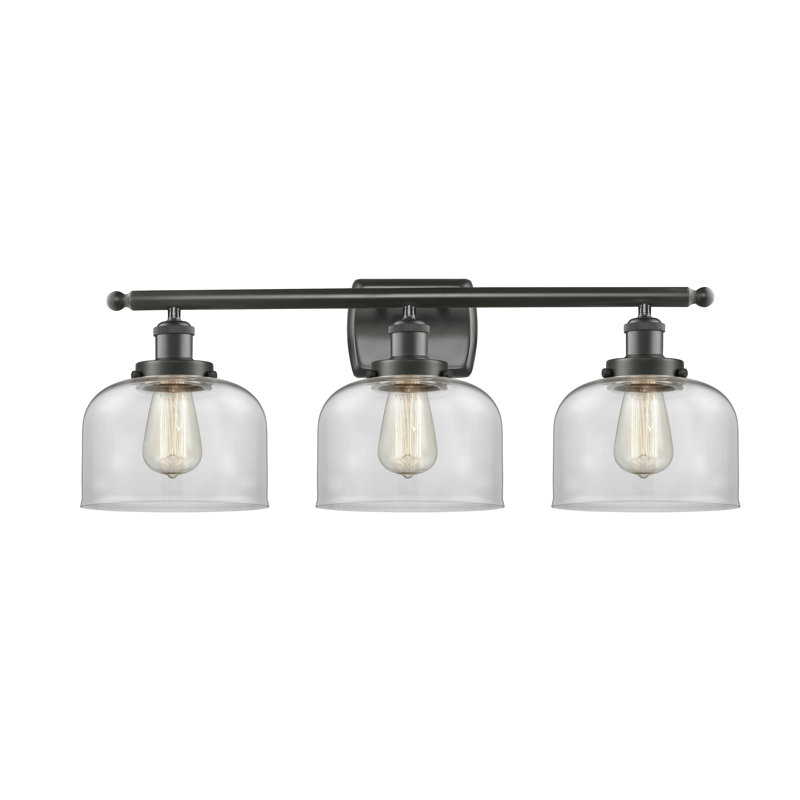Éclairage pour salle de bain à 3 lumières 28 po Ballston Urban Bell, Incandescent, Clair, Bronze frotté à l'huile