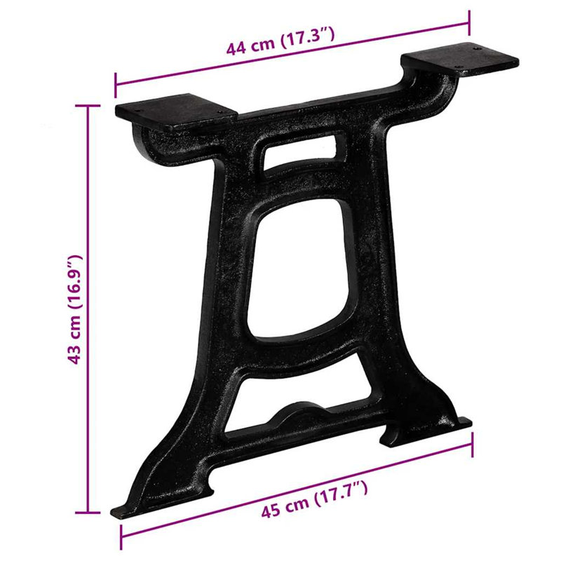 Pieds de table basse en fonte 2 pièces
