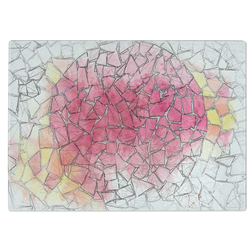 Tempered Glass Broken Pieces Chopping Board, 28.5 cm W x 20 cm L
