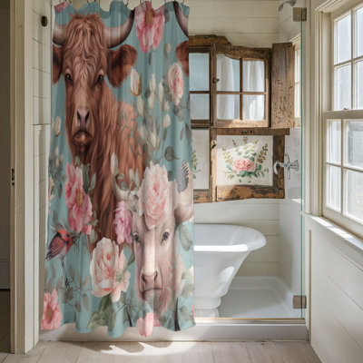 Rideau de douche Highland Cow - Premium