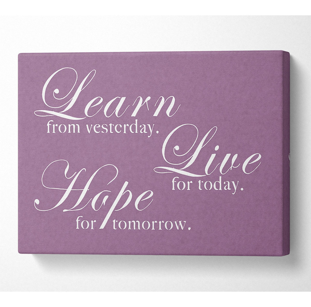 Learn Live Hope Dusty Pink - Wrapped Canvas Typography