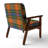 'Fetullah Green And Orange Checked Tartan - Upholstered Patterned Accent Arm Chair-690496929-690496932