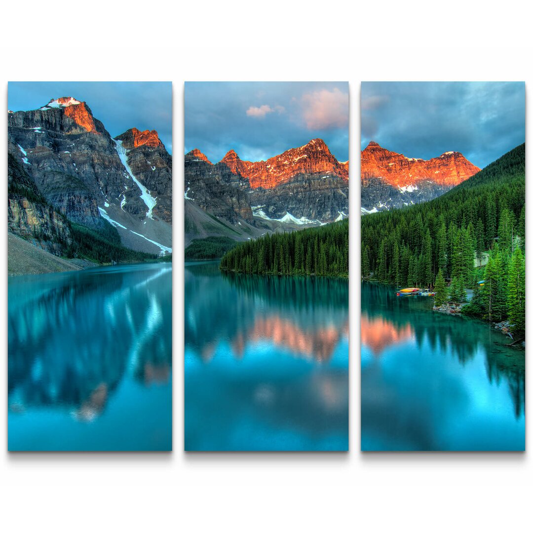 3-tlg. Leinwandbilder-Set Moraine See im Banff-Nationalpark - Kanada