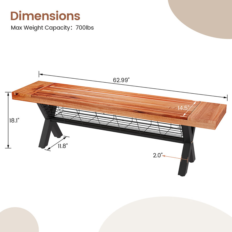 Kaeya Stainless Steel Outdoor Bench