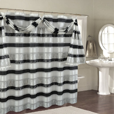 Florine Striped Shower Curtain