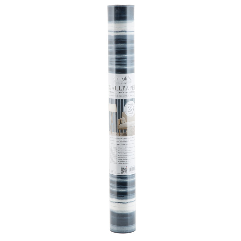 Rouleau de papier peint adhésif lisse L 16 pi x l 1,7 po Stripe