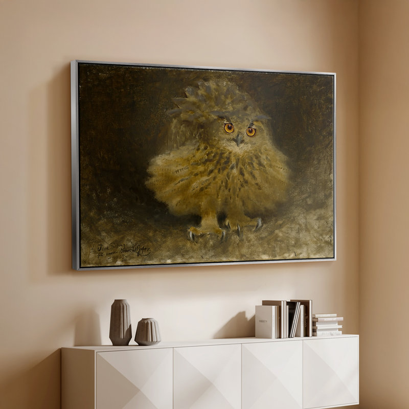 An Eagle Owl (Berguv), 1905 - Bruno Liljefors, toile tendue avec châssis, 26 x 40, Argent