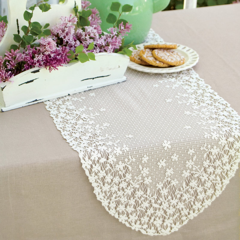 Chemin de table Camela, Blanc, L 30 po x L 12 po