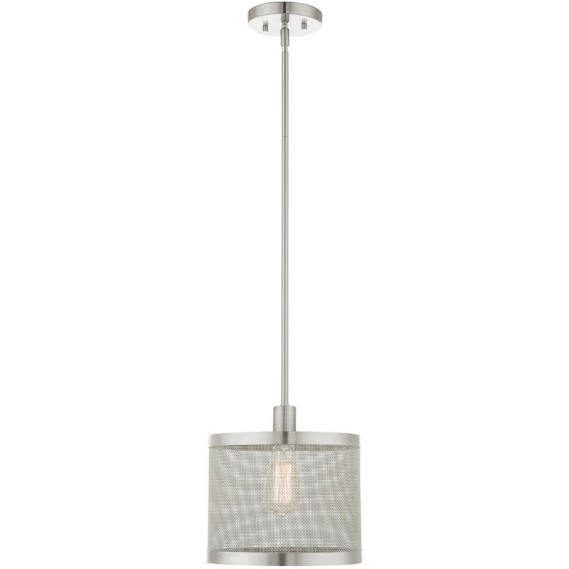 Luminaire suspendu cylindrique à 1 lumière