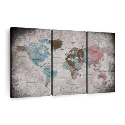 " Educational World Map III " by Finnian P 3 - Pieces