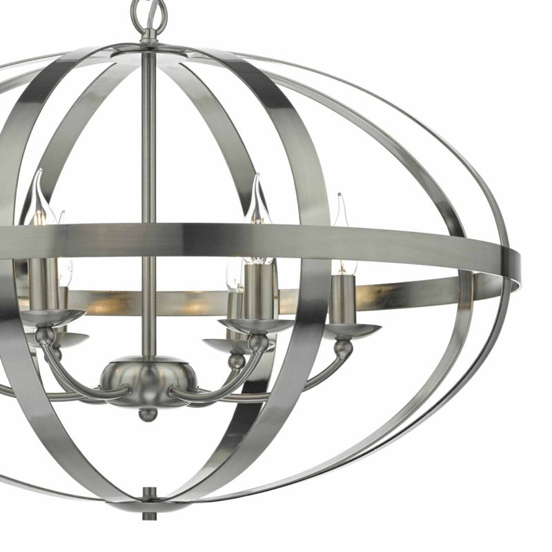 Smithsonian 6 - Light Sphere Pendant, Satin Chrome