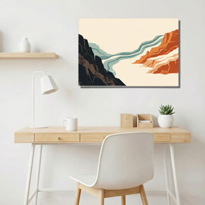 Impression sur toile, "Canyon River" avec vagues bleu sarcelle et falaises oranges