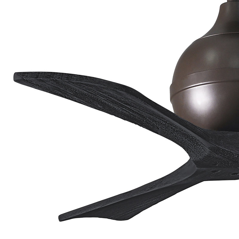 60" Irene Paddle 3 Blade Ceiling Fan, 42", Textured Bronze, Matte Black