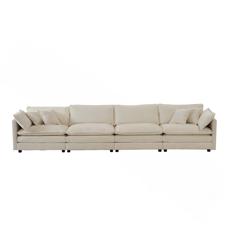 Canapé modulaire 4 places avec combinaison libre pour des configurations modulaires flexibles et un confort supérieur, Beige