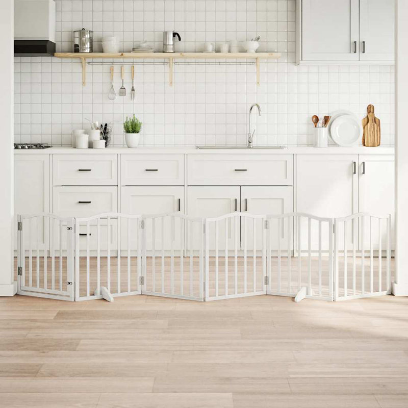 Deance Solid Wood Dog House Door, White, 60cm H x 300cm W x 2cm D
