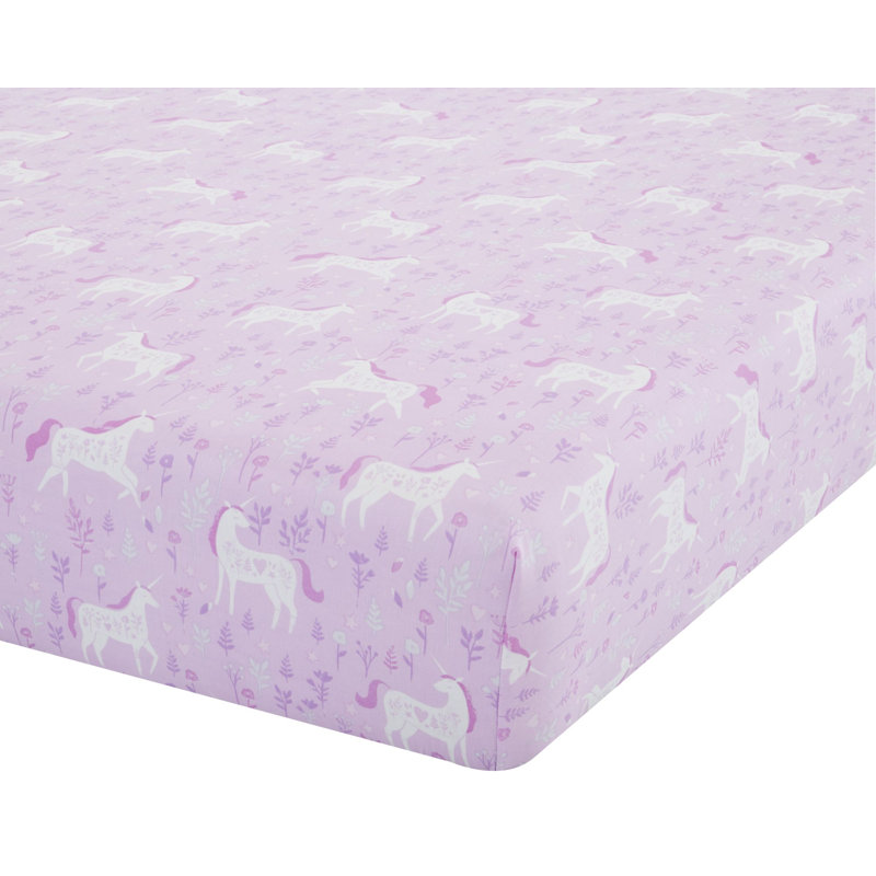 Folk Unicorn Geometric Fitted Sheet, Single (3')
