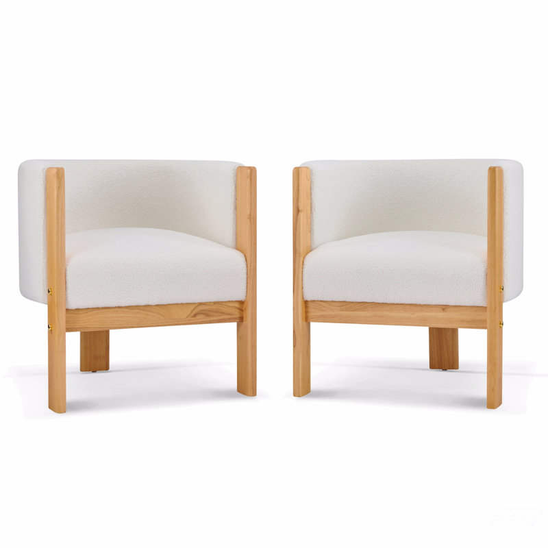 Ensemble de 2 chaises de salle à manger rembourrées, chaises à structure en bois, fauteuils modernes pour la salle à manger et le salon