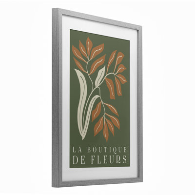 «Flower Shop Midcentury Minimal», reproduction encadrée sous verre, design par Emily Navas