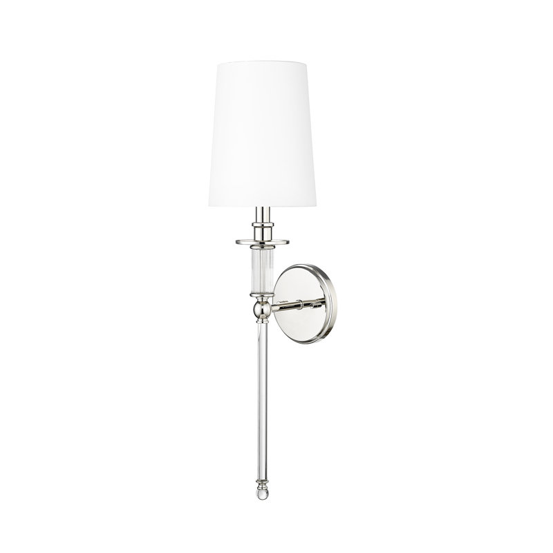 Jeannice 26" Tall 1 - Light Candle Wall Light, Polished Nickel