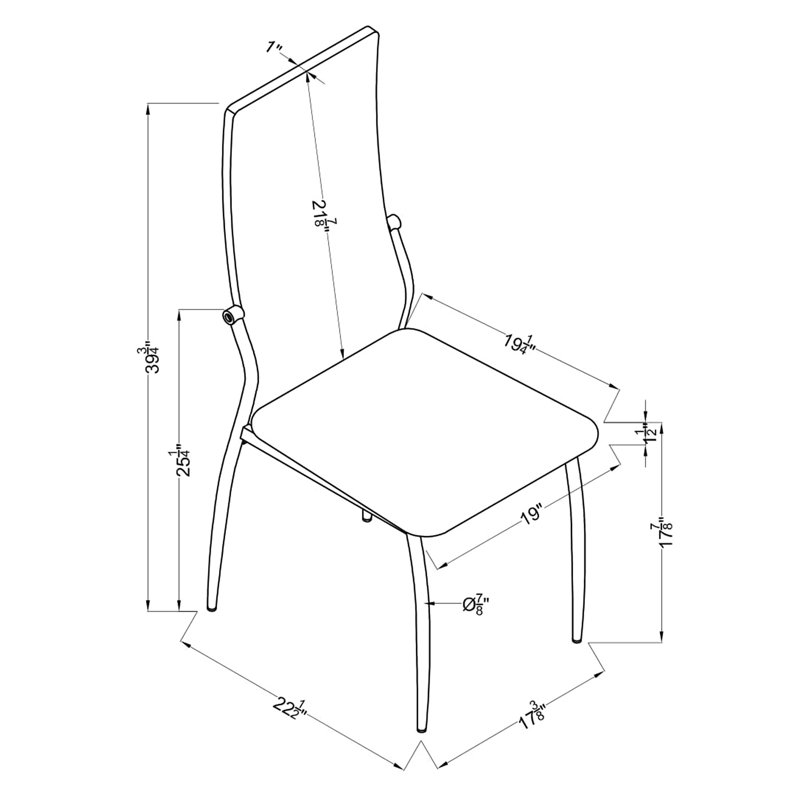 Chaise de salle à manger rembourrée Coetta, Blanc / argent
