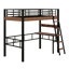 Lit mezzanine en métal avec bureau intégré, tablette de rangement et échelle, conception peu encombrante-1116927546