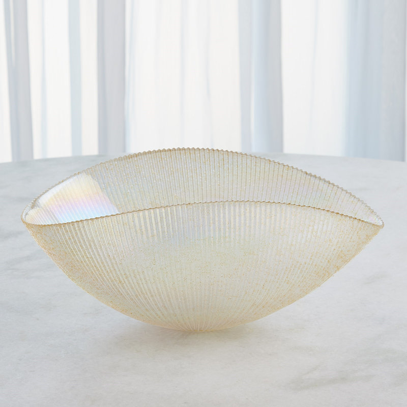 Bol décoratif en verre 1, H 8 po x l 19 po x P 12,50 po