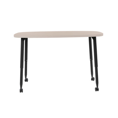 Adapte 31 x 50 Rounded Rectangle Woodgrain Activity Table with Adjustable Tapered Legs