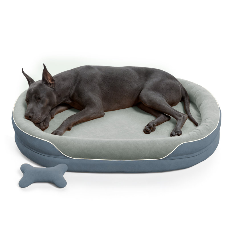 Lit orthopédique pour chien avec mousse à mémoire de forme et canapé avec traversin, housse lavable à la machine, lit pour chien confortable
