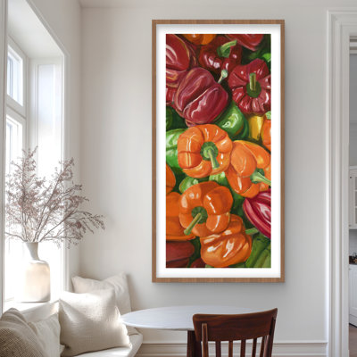 «A lot of peppers - Food Red», reproduction encadrée avec passe-partout | Décoration intérieure