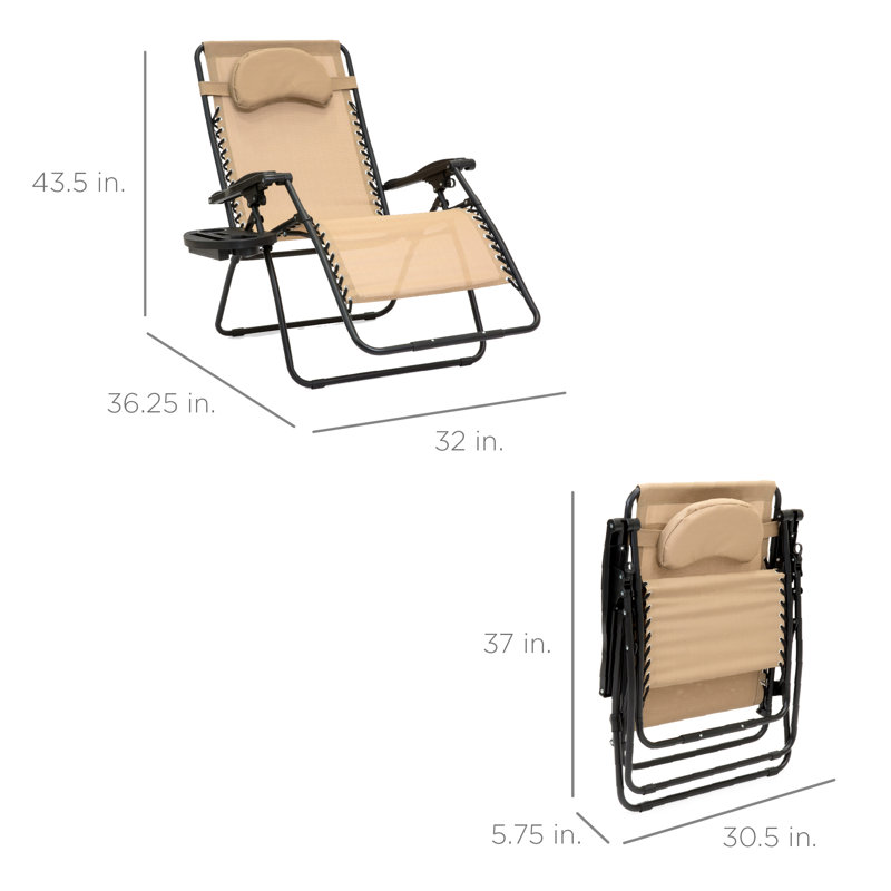 Dannunzio Folding Zero Gravity Chair, Beige